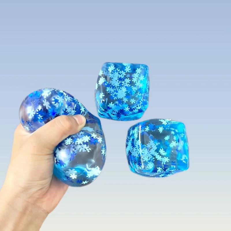 Cubetti di Ghiaccio Fiocco di Neve Squishy, Lento Ritorno, Giocattolo Sensoriale Fidget, Cubetti di Ghiaccio Morbidi, Sollievo dallo Stress, Giocattolo da Spremere, Esercizio per le Mani, Strumento Calmante