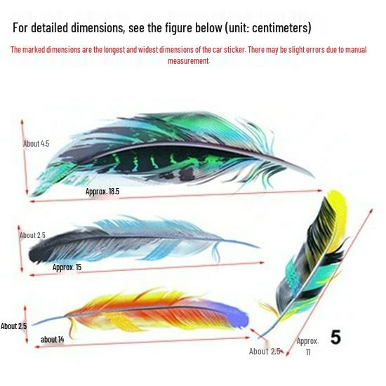 3D Reflective Feather Car Door & Body Stickers: Scratch Cover & Creative Decoration