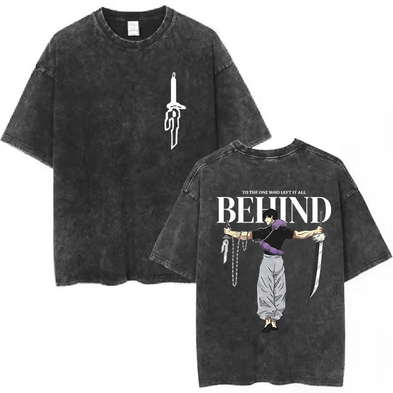 Jujutsu Kaisen Gojo Satoru Manga Printed Tshirt Mens and Womens Washed Tshirt High Quality Vintage Cotton Tshirt Tops
