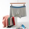 Modal Men's Mulberry Silk Color Block Seamless Boxer Briefs - Mid-Rise.