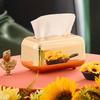 Tissue Box Cover Rectangular Electroplating Retro Napkin Box Holder for Living Room Bathroom Bedroom