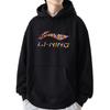 Li Ning Sports Fashion Collection Multicolor Letter Logo Loose Fit Fleece Lined Print Hooded Long Sleeved Sweatshirt YWDT337-1