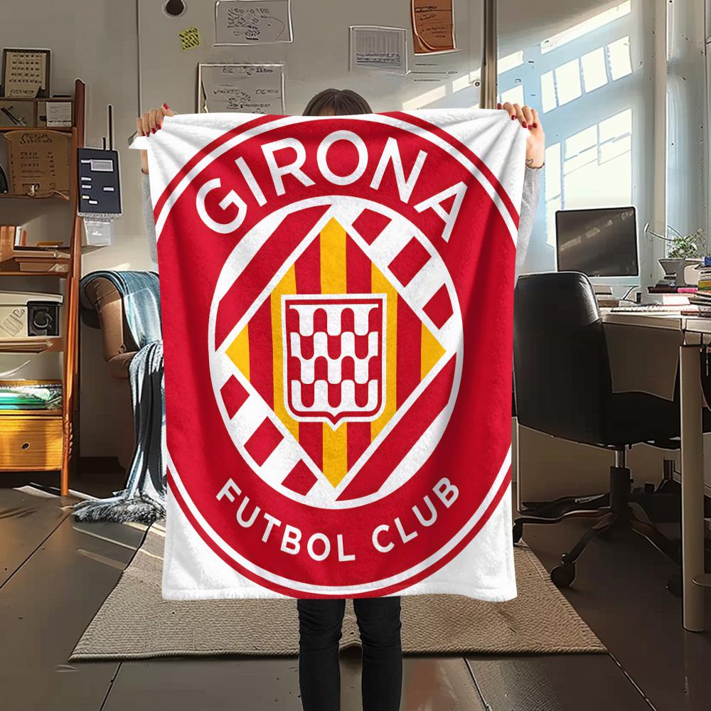 Girona FC FlAannel Blanket, High quality Comfortable for All Seasons, Home Decor, Warmth and Comfort