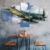 Vintage Jet Plane Aircraft Canvas 5 Piece Five Panel Wall Print Modern Art Poster Picture Home Decor Gift For Him For Her