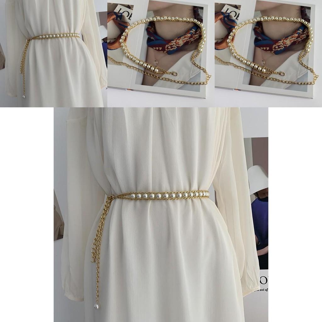 Stylish Women's Pearl Waist Chain For Dresses And Sweaters Ideal For All Seasons