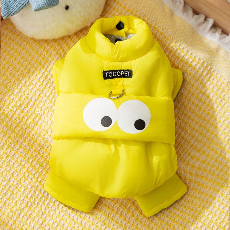 

Осень и зима утолщенная теплая собака маленькая и средняя собака милые большие глаза милый однотонный четырехногий хлопковый кошачий питомец одежда L (recommended weight 8-5.5 kg)