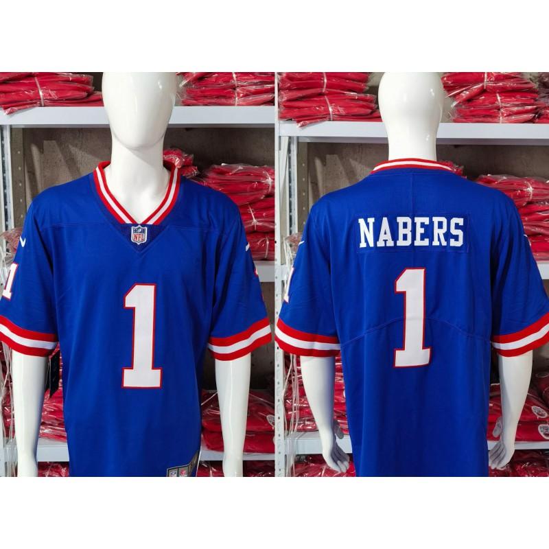 T-shirt de sport surdimensionné en mélange de coton brodé NFL New York Giants pour homme Vêtements décontractés pour fans de rugby