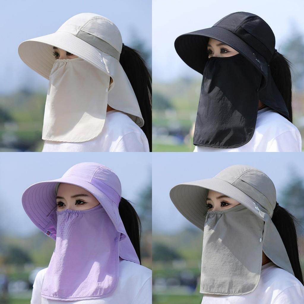 Sun Protection Baseball Cap With Face Mask For Women Summer Sunshade Sport Style