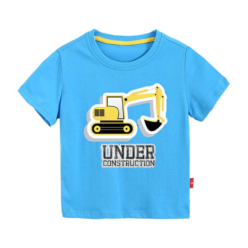 New Boys' Pure Cotton Short-Sleeve Printed T-Shirt - Round Neck Summer Top