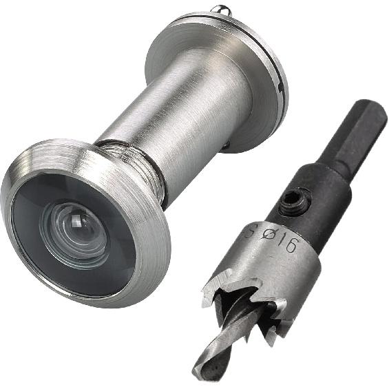 TOGU 220-Grad-Spionloch aus massivem Messing für Türen mit 16-mm-Bohrer, 0,63 Zoll Türspionloch mit Sichtschutz, Kompatibel mit Türstärken von 1-3/8" bis