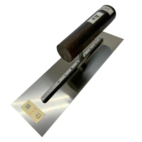 SHIBASHO Square Trowel (Silver, Yasugi Steel, Black Handle) for Plastering, Heavy-Duty (Made in Japan, Miki, Hyogo Prefecture) (270mm)