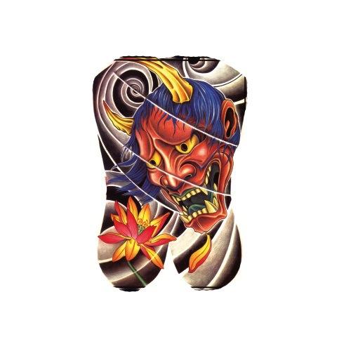 Ukiyo-E Painted Skull Prajna Tattoo Sticker Wake-Up Meaning Flower Arm Half Arm Water Transfer Waterproof Tattoo Sticker