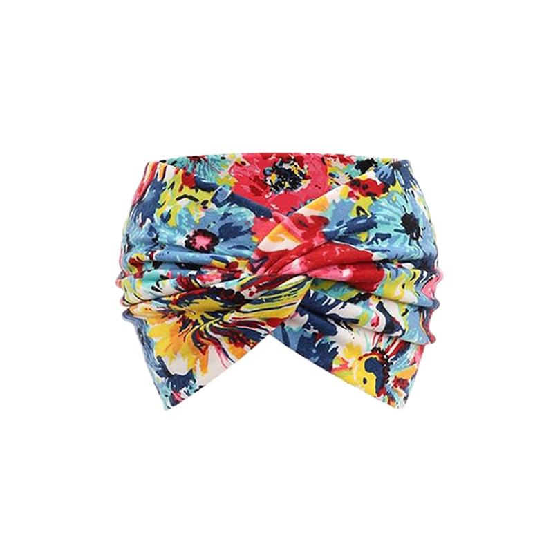 Printed Headband Sports Running Bohemian Face Wash Makeup Hair Cross Wide-brimmed Headband for Women