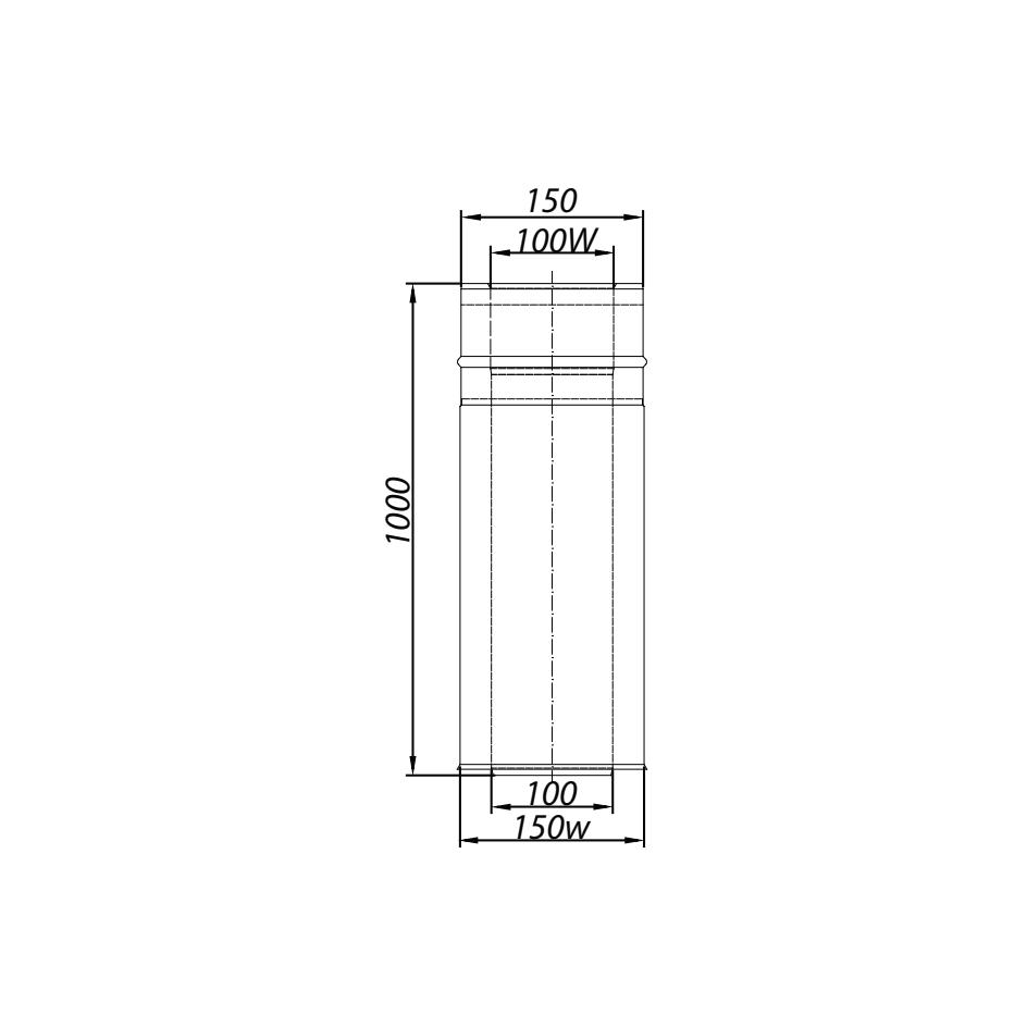 ADAM GAS Pipe for Shortening Fi 100/150 1m