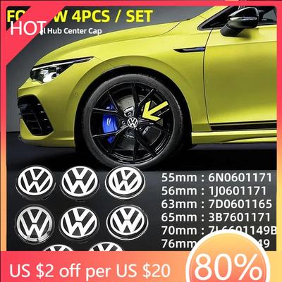4pcs 56/60mm Wheel Center Cap Logo Hub Cover Badge Emblem Car Accessories For Volkswagen Tiguan VW GTI TOURAN PASSAT GOLF POLO