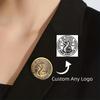 Custom Carving Brooch Women Men Personalized Company Logo Employee Brooches Stainless Steel Badge Drawings Jewelry Birthday Gift