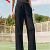 Anta Retro Comfortable Simple Fashion Versatile Loose Straight Leg Knitted Sports Pants Women Bottoms Basic-Black 162528323-2
