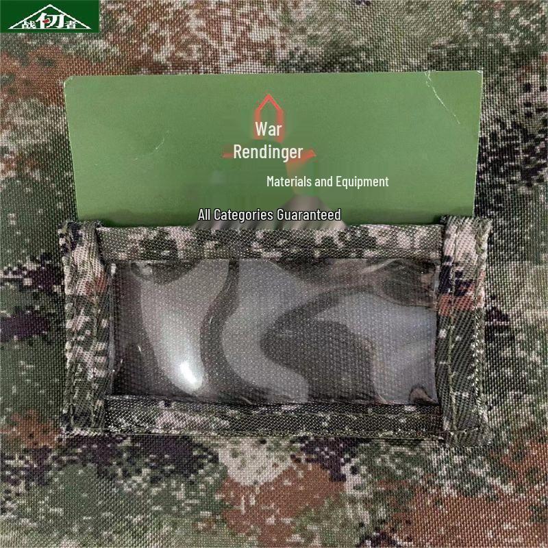 Tactical Camouflage Name Velcro Patches with Transparent ID Holder