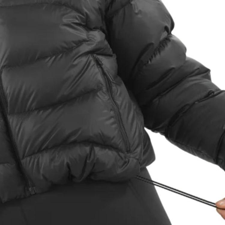 Salomon Outline Novelty Down Comfortable Hooded Zipper Solid Color Down Jacket Women Jackets Deep-Black C22775