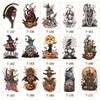 Waterproof sweat-resistant large floral arm tattoo sticker, dark Halloween horror tattoo, pumpkin skull Prajna tattoo sticker