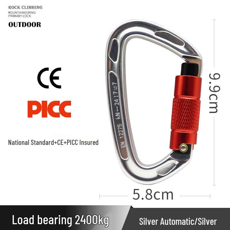Carabiner Rappelling D-shaped Climbing Lock Outdoor Safety Hook Load-bearing Quickdraw Insurance Buckle