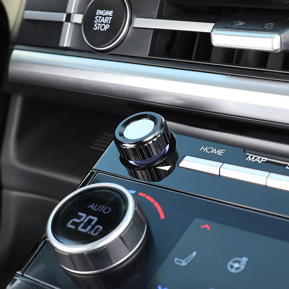 For Hyundai Santa Fe MX5 2024 2025 2pcs Aluminum Car Dashboard Table Central Audio Volume Control Knob Ring Cover