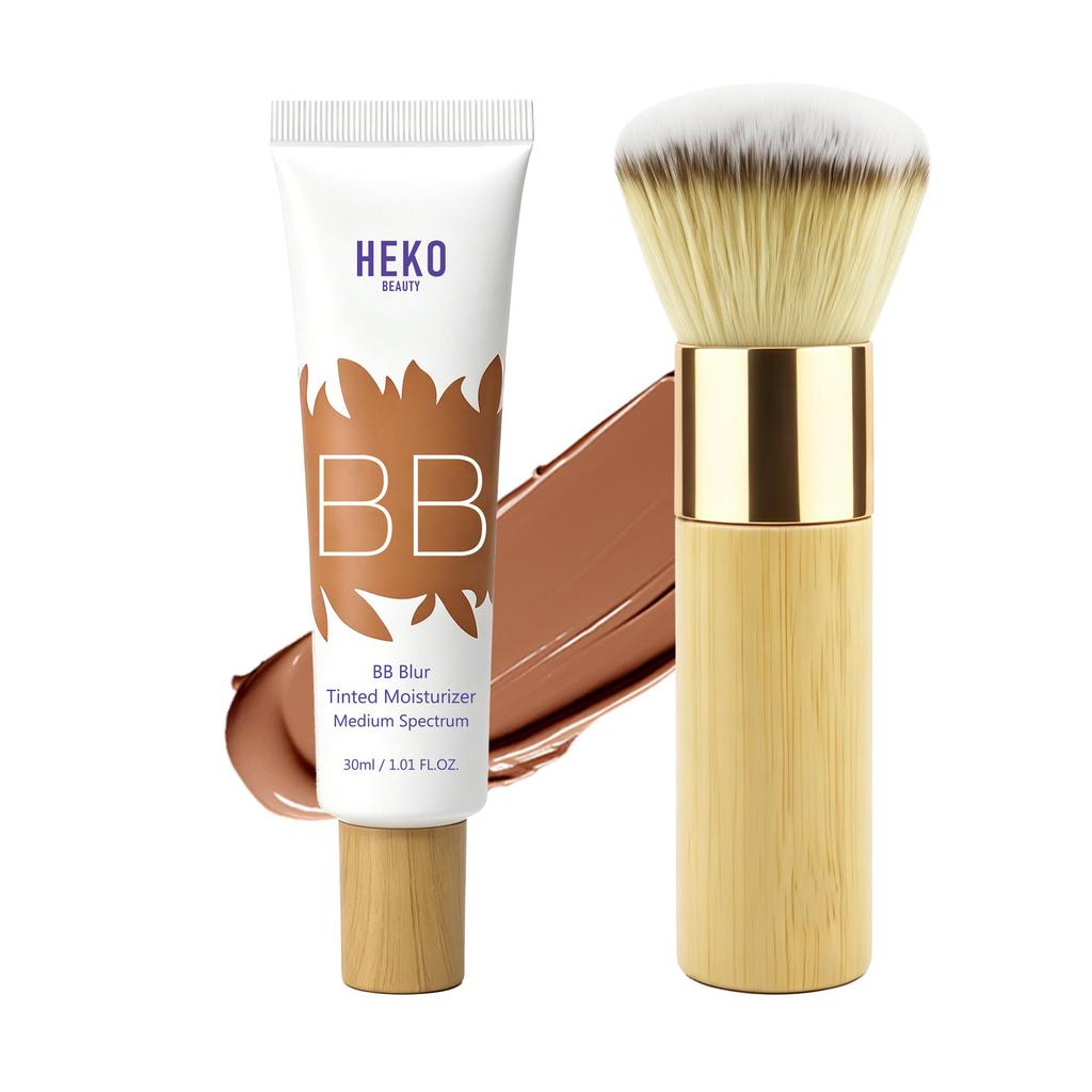 HEKO BEAUTY Waterproof BB Cream Concealer with Brush - Long-Lasting, No Smudge/Transfer Foundation.
