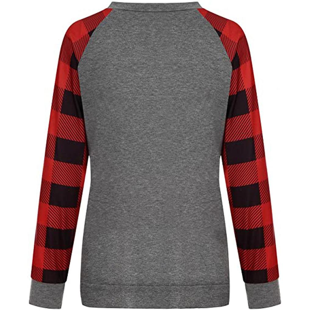 Winter Womens Casual Long Sleeve Tops Ladies Christmas Print Sweatshirt Top