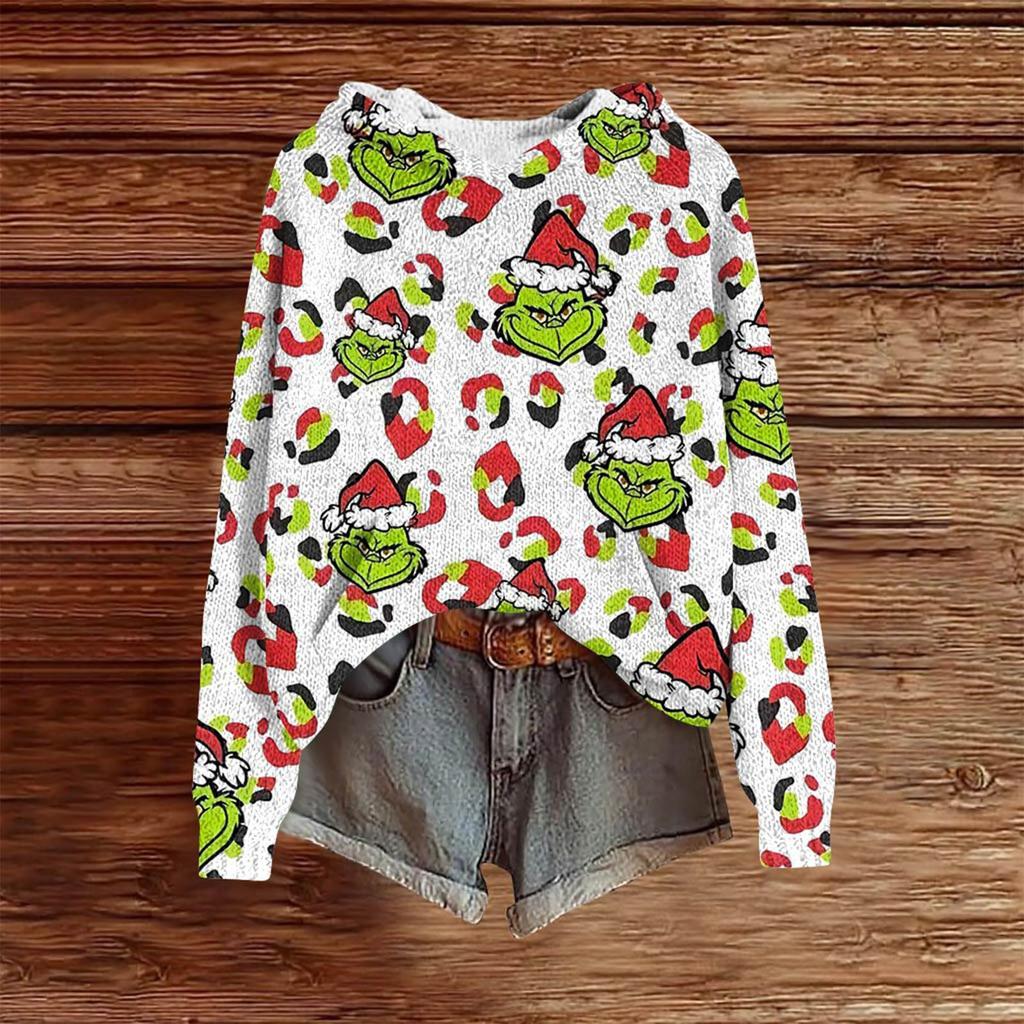 Sweatshirts For Women Knit Sweater Cute Shirt Fall Pullover Hooded Sweatshirt