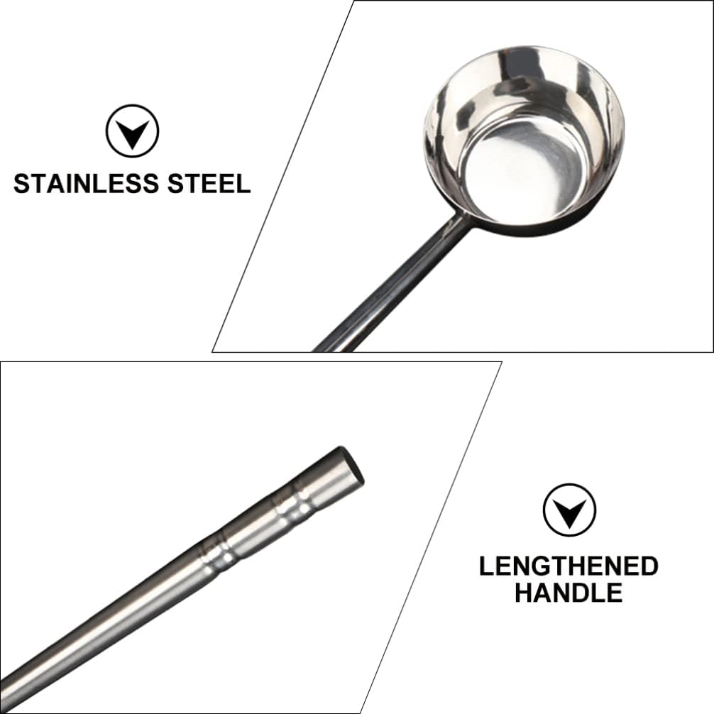 Hemoton Stainless Steel Water Ladle Household Soup Spoon with Capacity for Kitchen Hotel Restaurant Canteen Use Stylish Design for Modern Decor