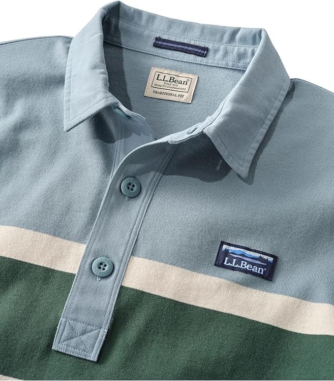 LLB Vintage Soft Chest Stripe US Fit Regular L Classic Navy Blue 1000222465 Men's Rugby,