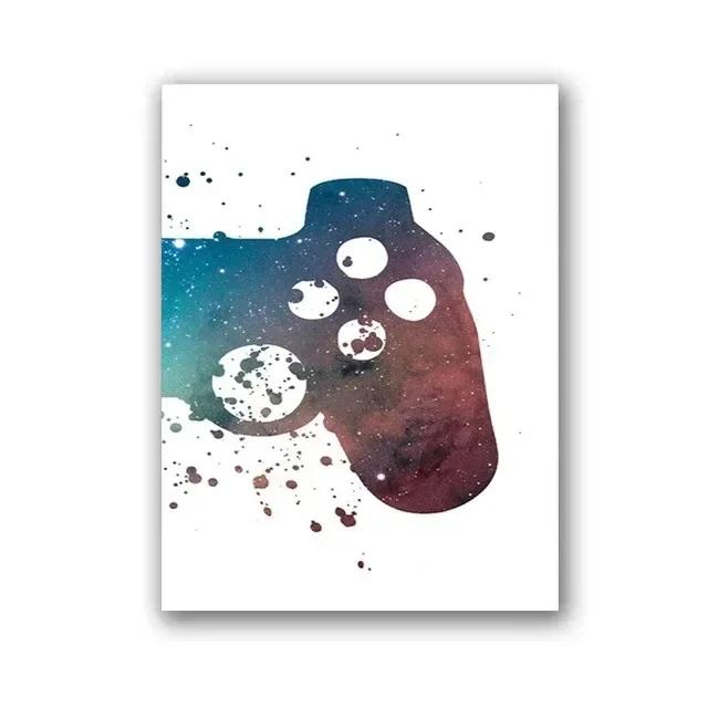Game Gaming Room Gamepad Abstract Posters and Prints Wall Art Canvas Paintings Pictures Gamer Gift for Boys Children Room Decor