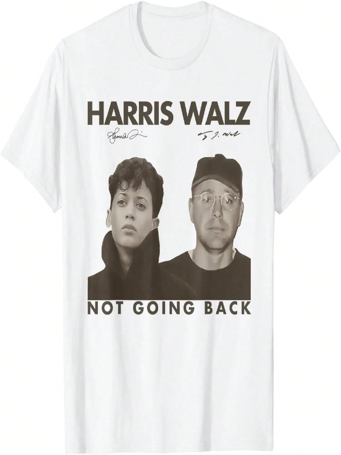 Harris Walz Not Going Back 80s Retro Photo 2024 T-Shirt S