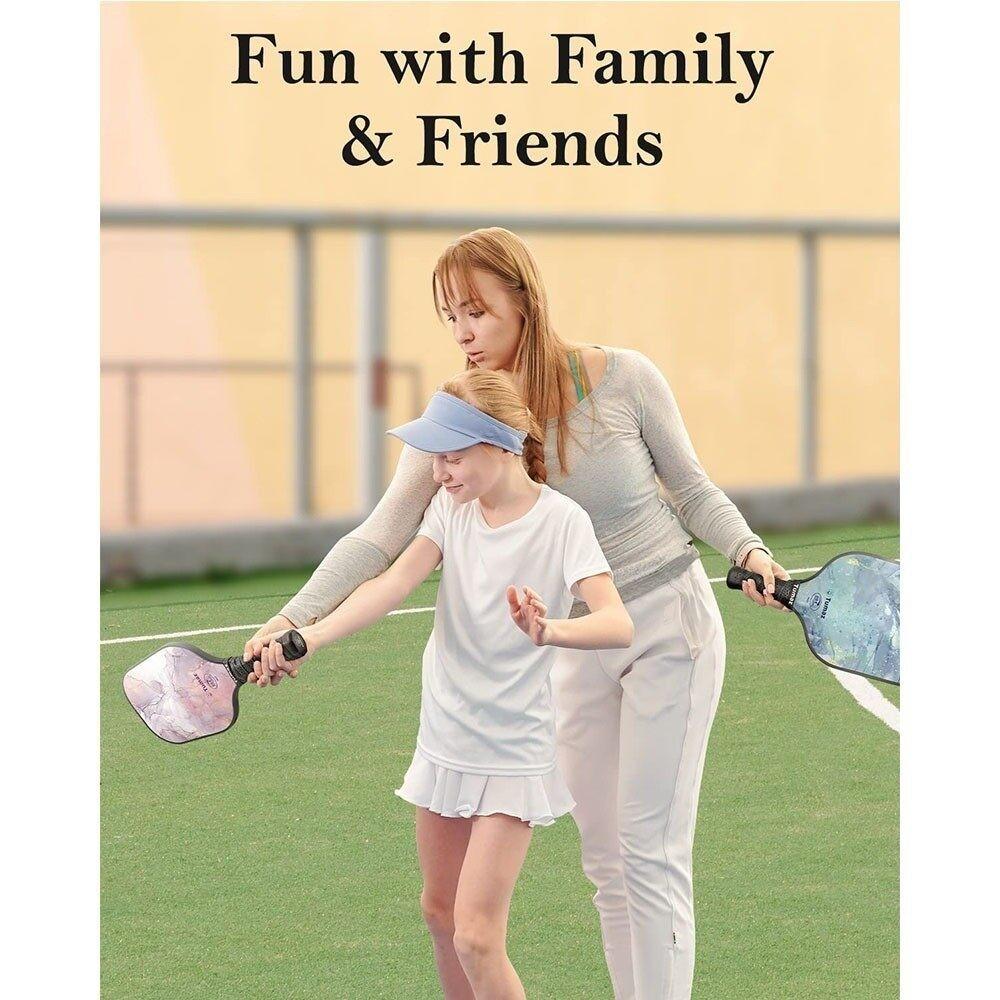 Pickleballschläger Carbonfaser- und Graphitfläche Rutschfester Griff Leichtes Pickleball-Set Outdoor-Sport