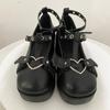 Sweet Heart Klamra Kliny Mary Janes Kobiety Różowy T-Strap Chunky Platforma Lolita Buty Kobieta Punk Gothic Cosplay Buty