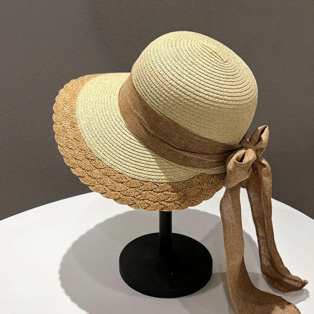 Foldable Sun Hat Lightweight Women S Straw Hat Paper Straw Hat Foldable For Fashion Photoshoots Outdoor Activities Beach бежевый