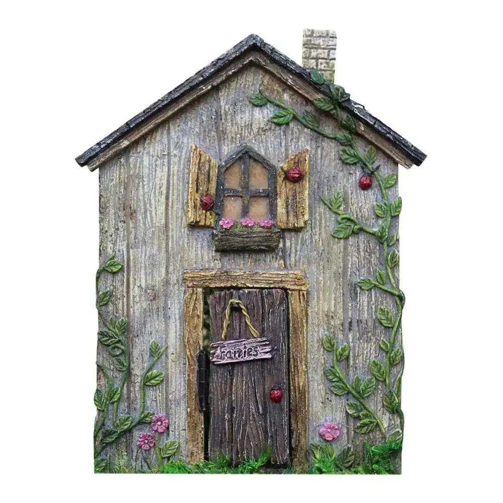 1 PC Miniature Fairy Door Figurines Statues for Outdoor Yard Art Garden Tree Decor With Engraved Design Fairy Garden Door