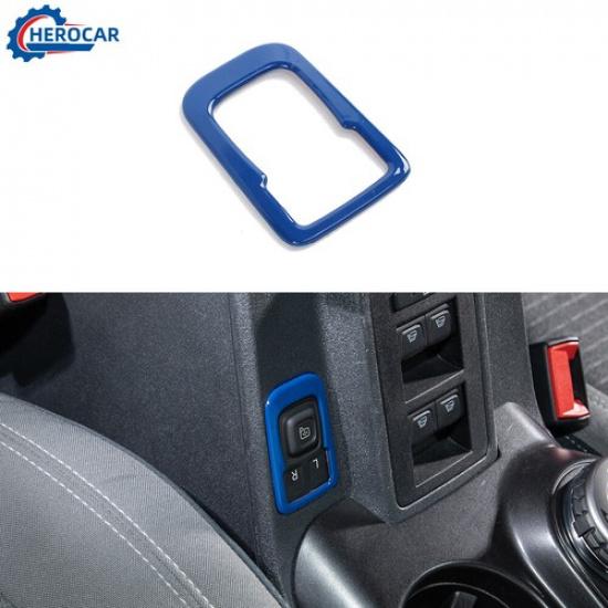 

Blue Rearview Mirror Button Adjust Decor Cover Trim For Ford Bronco + ABS