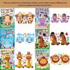 6/12sheets Funny Kawaii Cartoon Animals Puzzle Game Stickers Cute Make a Face Decals DIY Notebook Assemble Jigsaw Toys Sticker