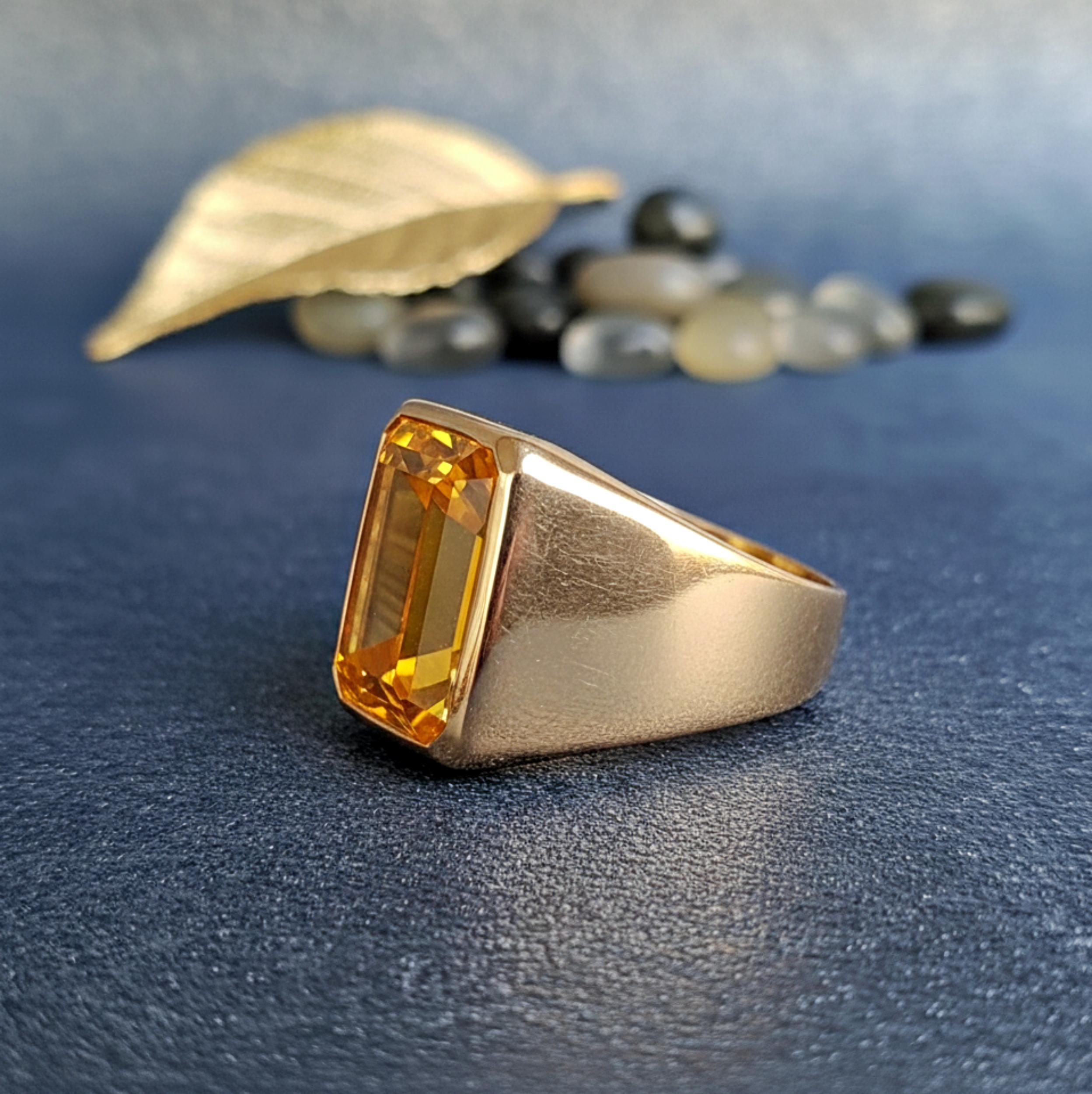 Bague Citrine Jaune En Argent Sterling 925 - Fait Main, Pierre Ovale 8.10 Mm, Taille Grande