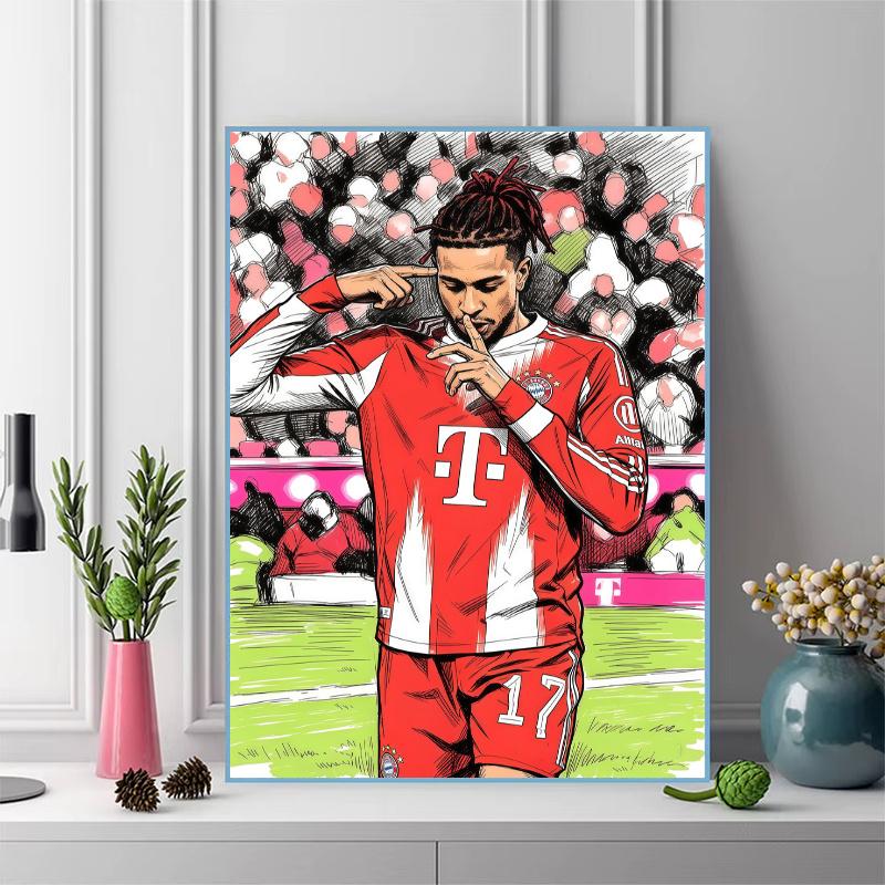 Michael Olise Football Jersey 100% Round Full Drill 5D DIY Diamond Painting Embroidery Cross Stitch Rhinestone Decor