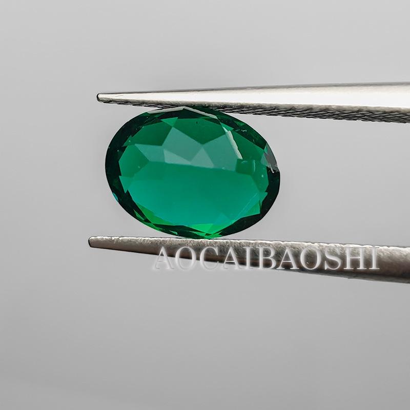 AGL Certified Zambian Oval Cultured Emerald Loose Stone for Jewelry