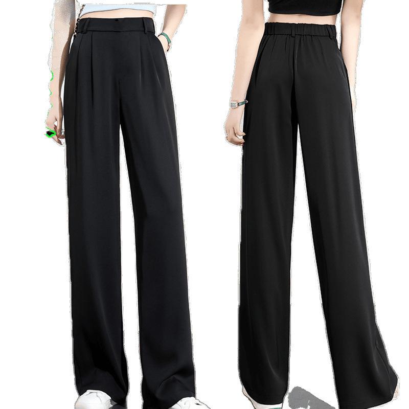 High Waist Wide Leg Women's Suit Pants for All Seasons