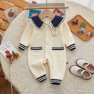 Cartoon Bunny Newborn Romper Super Cute Knited Girls Jumpsuit Cotton Long Sleeve Boys Bodysuit Spring Autumn Infant Clothes