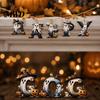 Creative Photo Prop Wall Decorations Halloween Letter Ornament, Spooky Hanging Wooden Alphabet Letters Pendant with Ghost Holiday Scenery for