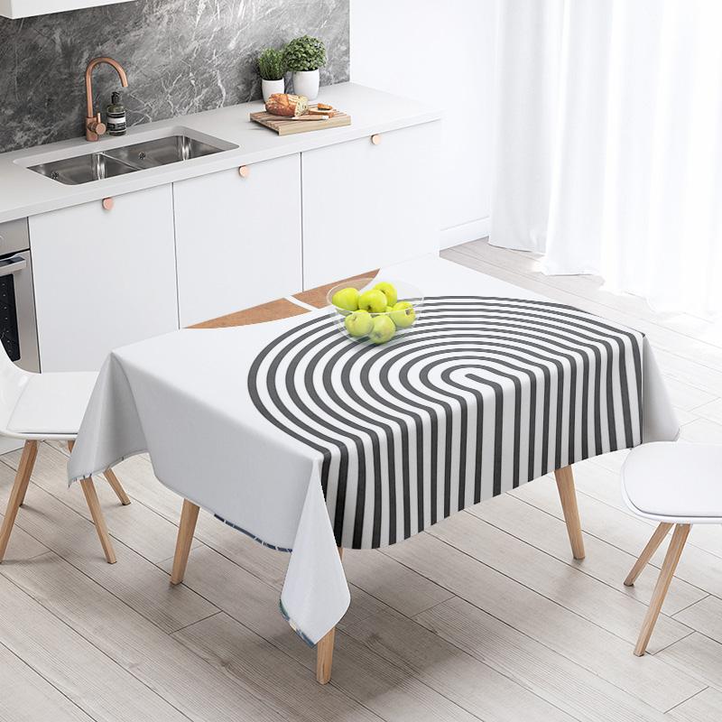 Abstract Geometric Tablecloth Waterproof Stain Resistant Party Decoration Restaurant Cafe Dining Table Tablecloths