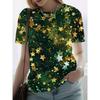 Fashion Women's Crew Neck Short Sleeve 3D Casual Color Printing Casual Short Sleeve Crew Neck T-Shirt