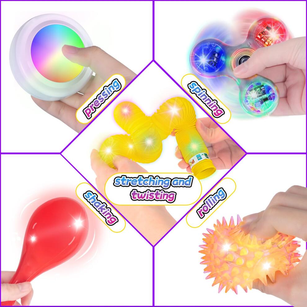 Highttoy Light Up Sensory Toys, Sensory Toys for Autism, 7PCS Light Up Toys, Sensory lights, Gifts for 4 5 6 7 8 Year Old Kids, Party Favors Stress R