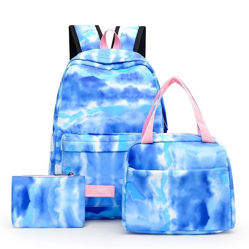 Stylish And Durable Nylon Backpack Set 3 Piece School Bag Lunch Bag And Pencil Case Unisex Design