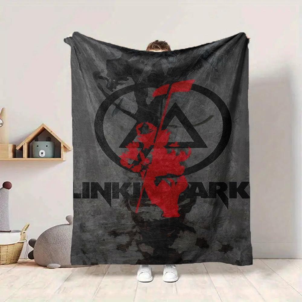 1pc Linkin Park Band Merchandise Blanket Lightweight Flannel Blanket Throw Blanket For Sofa, Bed, Travel, Camping, Livingroom, Office, Couch